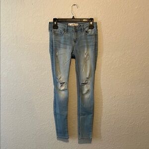 Hollister Blue Skinny Jeans Vintage Distressed
